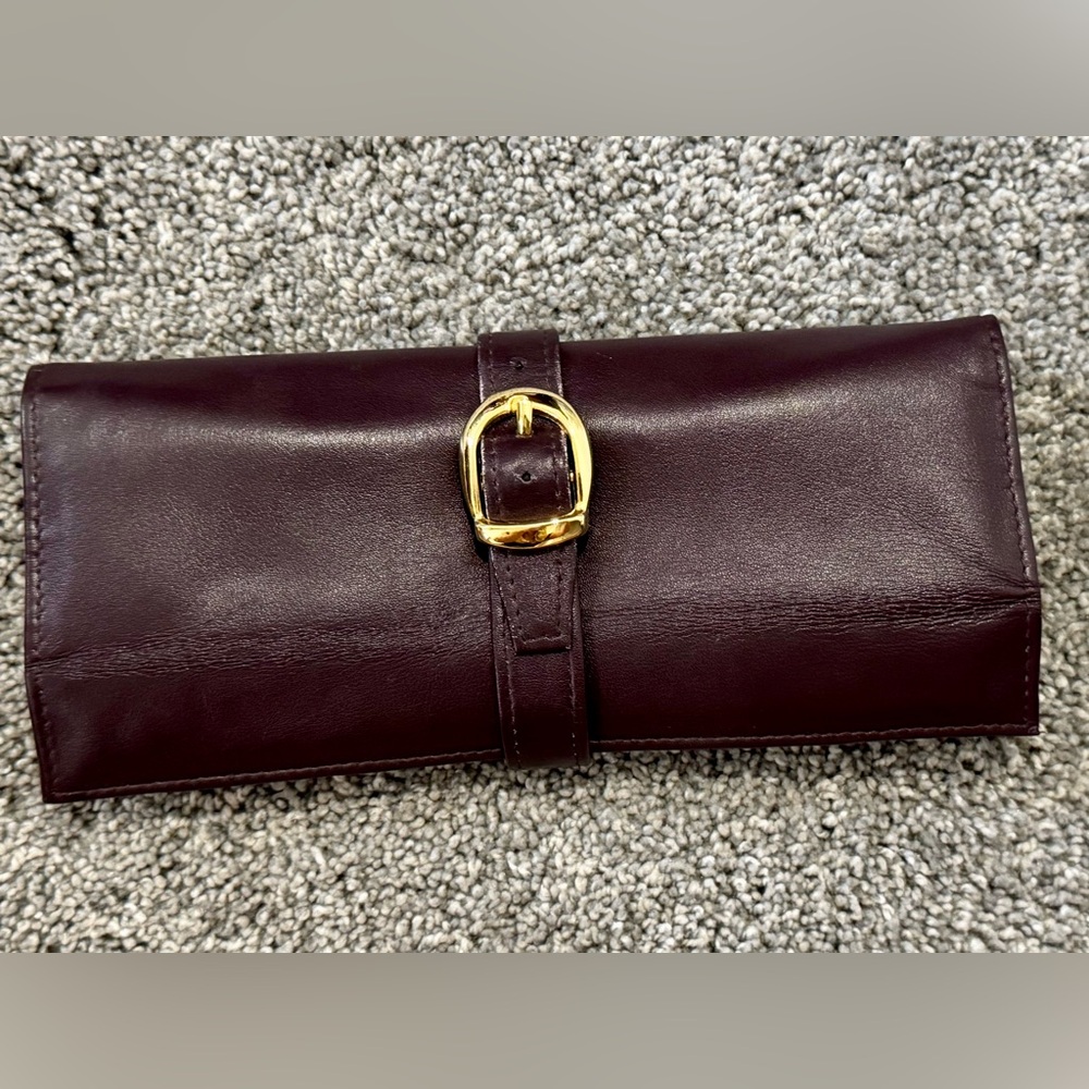 Vintage-Budd Leather- Baby Lamb Rolled  Jewely Bag-Brown
